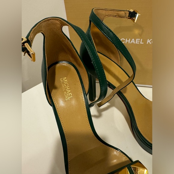 Michael Kors Margot Platform Heels Jewel Green Size 6.5 - Picture 6 of 7